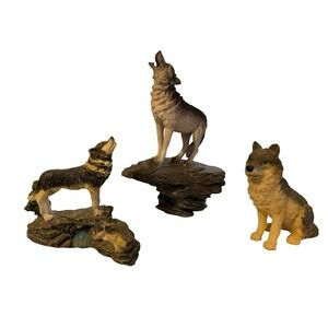 3 Pack Of Wolves Wolf Statue Collectible ‎ Figurines Decor Knickknacks